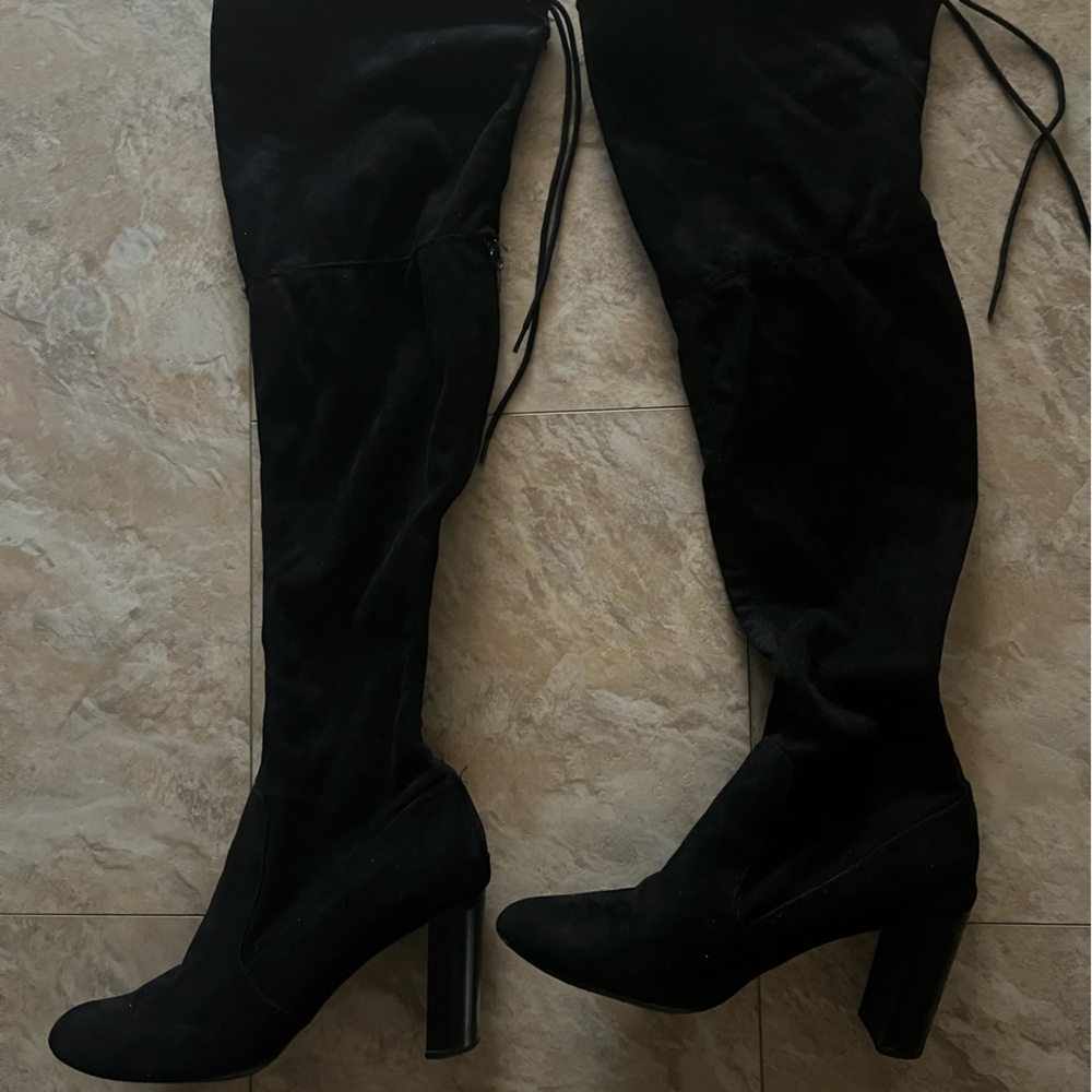 Adrienne Vittadini Black Over-the-Knee Boots